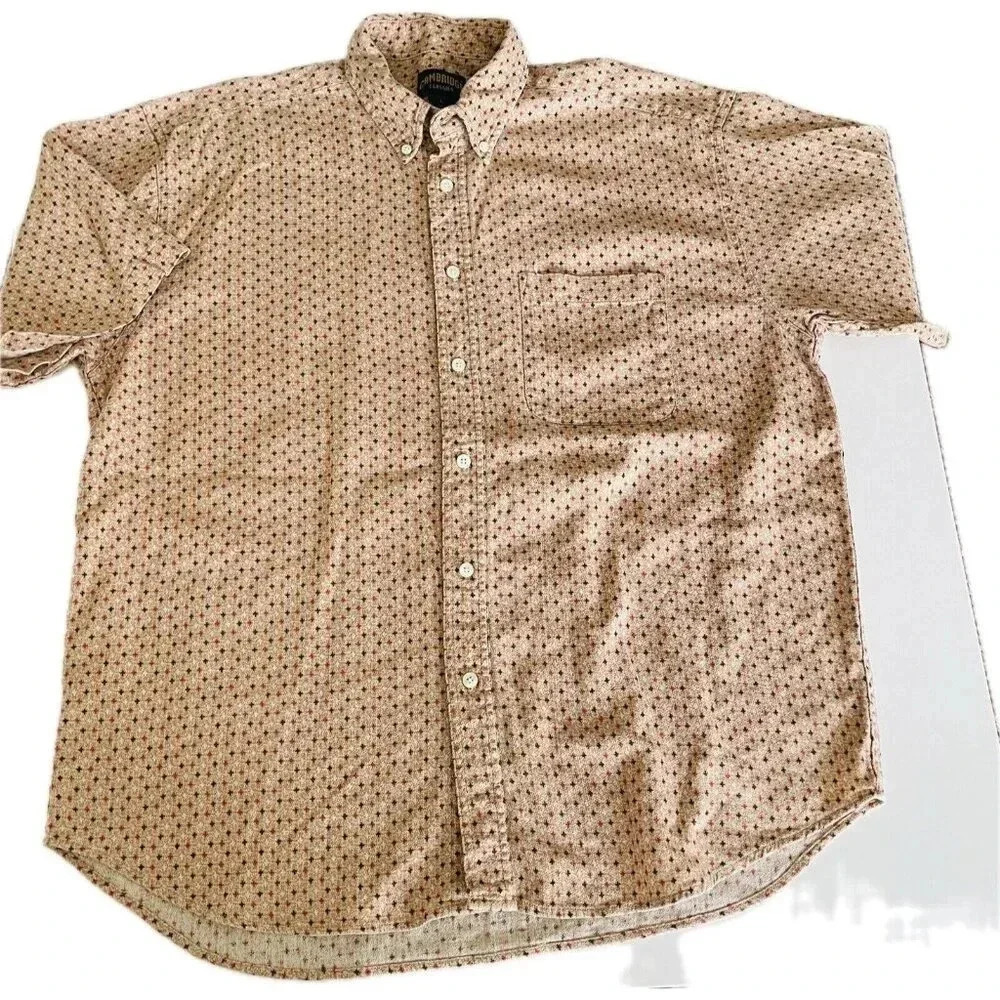 Cambridge Classics Shirt L Short Sleeves Linen Cotton Vintage Look Button Up